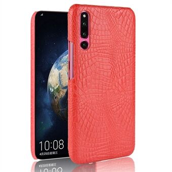 Crocodile Texture PU lædercoated pc-telefontaske til Huawei P30 - Rød