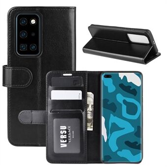 Crazy Horse Texture PU Leather Case with Wallet Stand Phone Shell for Huawei P40 Pro