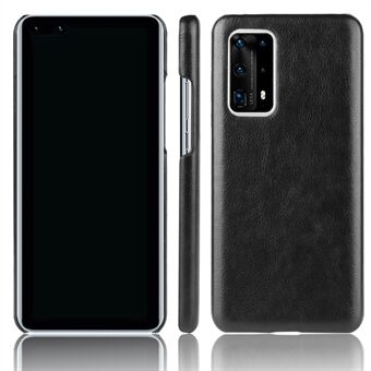 Litchi Skin Leather Coated PC Back Phone Shell til Huawei P40 Pro Plus