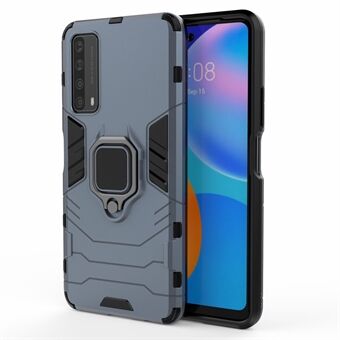 Dual-Layer TPU + PC Hybrid Phone Case + Finger Ring Kickstand til Huawei P Smart 2021/Y7a