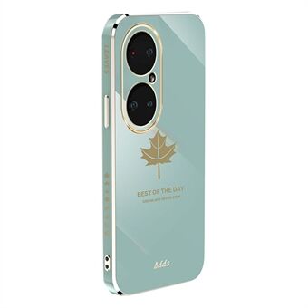 Straight Edge telefoncover til Huawei P50 Pro 4G galvaniseret Maple Leaf TPU-cover