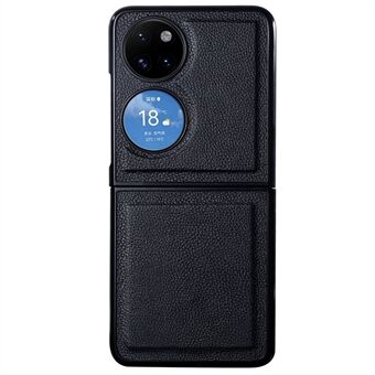 Drop-resistent toplag ægte læder + pc-telefontaske Shell til Huawei P50 Pocket / Pocket S