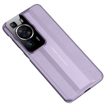 Stødsikkert cover til Huawei P60 Anti-Drop telefonetui ægte ko læder PC mobiltelefon skal