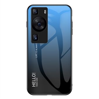 Til Huawei P60 / P60 Pro Gradient telefoncover Hærdet glas+PC+TPU stødsikkert telefoncover