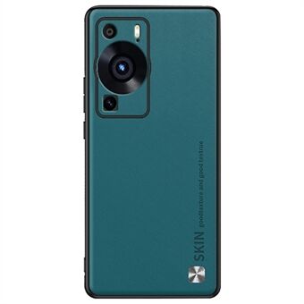 Til Huawei P60 Pro / P60 Stødsikker telefonskal Metal Decor Cover PU lædercoated PC+TPU telefoncover