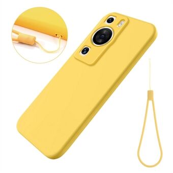 Til Huawei P60 Pro / P60 Anti-ridse flydende silikone telefontaske Blødt foring Stødsikkert telefoncover med rem