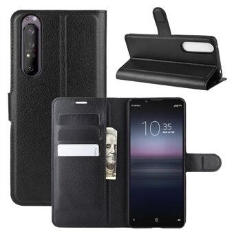 Litchi Skin Wallet Stand til Sony Xperia 1 II