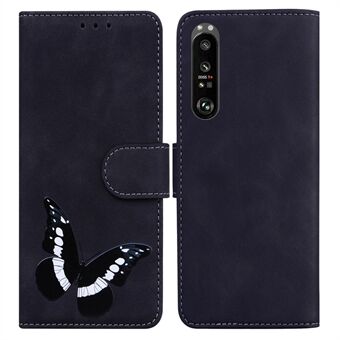 Big sommerfuglemønsterudskrivning Fuld beskyttelse Hud-touch PU læder telefoncover med Stand tegnebog til Sony Xperia 1 III 5G