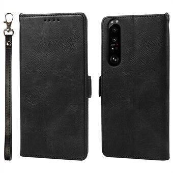 RFID-blokerende magnetisk lukning Flip Phone Case Pungtelefoncover med rem og understøttende Stand til Sony Xperia 1 III 5G