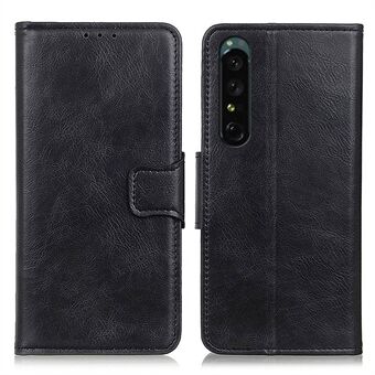 Til Sony Xperia 1 IV Stand Wallet Phone Flip Case PU Læder Crazy Horse Texture Velbeskyttet magnetisk cover