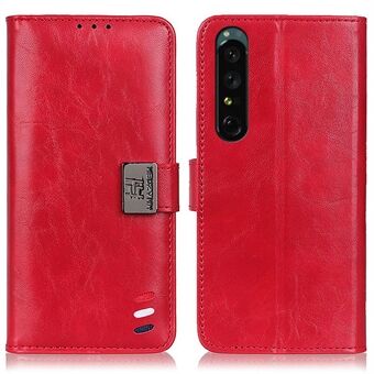 Til Sony Xperia 1 IV Tre-farvet Decor PU Læder Folio Flip Telefon Case Pung Stand Cover