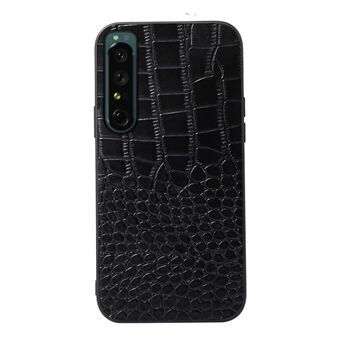 Ægte kohud læder telefontaske til Sony Xperia 1 IV stødsikkert cover Crocodile Texture Phone Back Shell