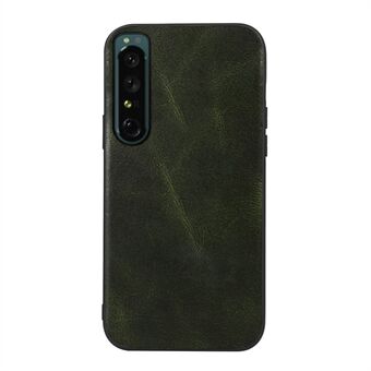 Beskyttende Slim Case til Sony Xperia 1 IV Ægte okselæder Coated Hybrid Shockproof Cover Crazy Horse Texture Phone Protector