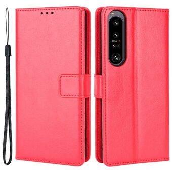 Til Sony Xperia 1 IV Cell Phone Case Crazy Horse Texture PU Læder Flip Magnetisk Stand Telefoncover med rem