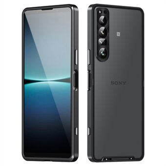 Til Sony Xperia 1 IV 5G aluminiumslegeringsramme+TPU Anti-ridse telefonbagcover Anti-drop Aftageligt 2-i-1 mat telefoncover med linsecover+linsefilm