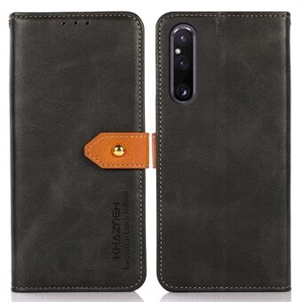 KHAZNEH PU Læder Kohud Texture Telefontaske til Sony Xperia 1 V Wallet Stand Phone Cover
