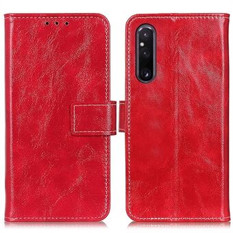 Lædertelefontaske til Sony Xperia 1 V , Retro Crazy Horse Texture Stand Magnetic Wallet Phone Cover Shell