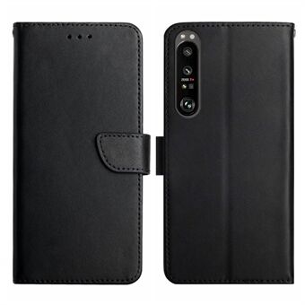 HT02 til Sony Xperia 1 V Nappa Texture Phone Case Stand Wallet Ægte ko læder Flip Phone Cover