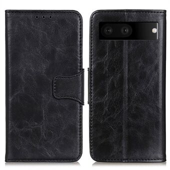 Til Google Pixel 7 Wallet Stand Crazy Horse Texture Phone Case Divid Læder + TPU Beskyttende Cover.