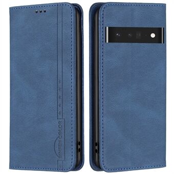 BINFEN COLOR BF Leather Series-5 til Google Pixel 7 Pro RFID-blokerende pungtelefon-etui 08 Skjult magnetisk tiltrækning, anti-fald PU-læderstander folio-cover.