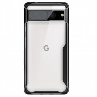 For Google Pixel 7 Pro Transparent Akryl Bag + Blødt TPU-ramme Slidstærkt Mobiltelefon Etui Skal