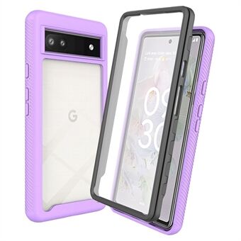 Til Google Pixel 6a 3-i-1 Anti-drop Telefon Etui Hårdt PC + Blødt TPU Hybridt Bagside Cover med PET Skærmbeskytter