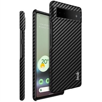 IMAK Ruiyi-serien Carbon Fiber-tekstur-etui til Google Pixel 6a, PU-læderbeklædt PC-telefonbagside