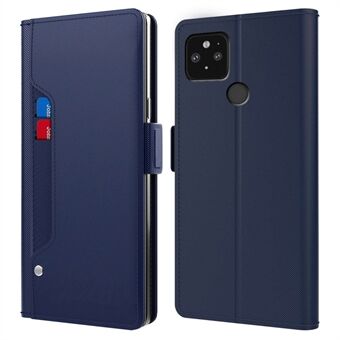 Spejl Funktion Folie Flip Phone-etui til Google Pixel 5, PU-læder, justerbar stand, kortholder, omslag