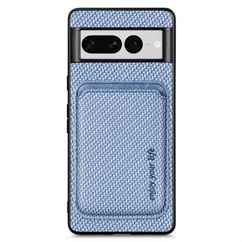 Til Google Pixel 7 Pro 5G Carbon Fiber Texture Phone Case Afløselig 2-i-1 Magnetisk Kortholder Beskyttelsescover