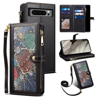 ESEBLE Galaxy-serien til Google Pixel 8 Pro Wallet Stand Phone Case Zipper Pocket RFID-blokering Læder Telefoncover
