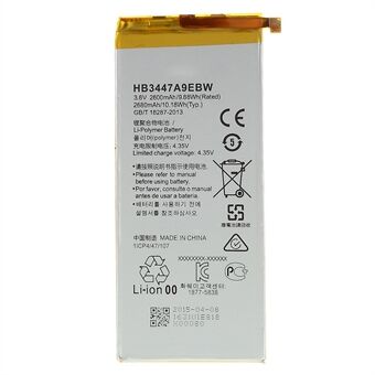 For Huawei P8 3.8V 2600mAh Li-ion Polymer Battery Replacement Part (Encode: HB3447A9EBW) (without Logo)