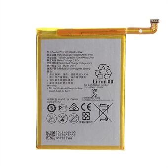 For Huawei Mate 8 4000mAh 3.85V Rechargeable Li-ion Battery Part (Encode: HB396693ECW) (without Logo)