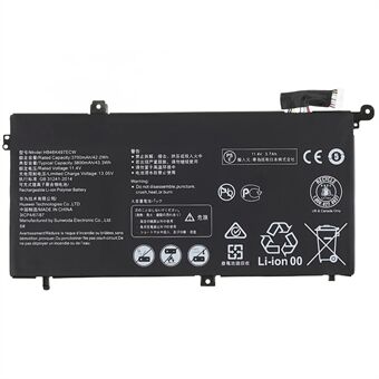 For Huawei Matebook D 2018 11.40V 3700mAh Rechargeable Li-ion Polymer Laptop Battery Assembly Part (Encode: HB46K497ECW)