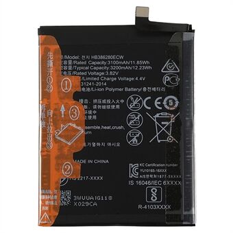 3.82V 3100mAh Battery Replacement (Encode: HB386280ECW) (without LOGO) for Huawei P10 / Honor 9 Lite / Honor 9