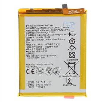 For Huawei Honor 6x (2016) / 6C 3.82V 3270mAh Li-ion Polymer Battery Replacement Part (Encode: HB386483ECW) (without Logo)
