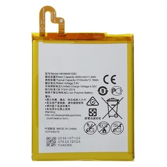 For Huawei G8 / Honor 5X / G7 Plus 3.85V 3100mAh Rechargeable Li-ion Polymer Battery Phone Replacement Part (Encode: HB396481EBC) (without Logo)
