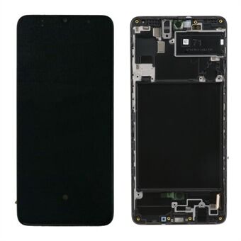OEM LCD Screen and Digitizer Assembly + Frame (without Logo) for Samsung Galaxy A71 A715 - Black
