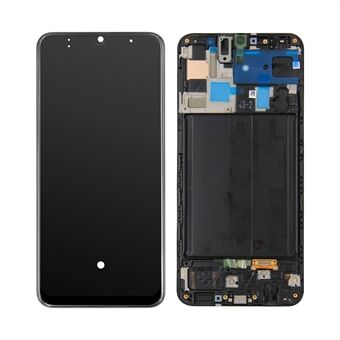 OEM LCD Screen and Digitizer Assembly + Frame (Without Logo) for Samsung Galaxy A30 A305 SM-A305F - Black