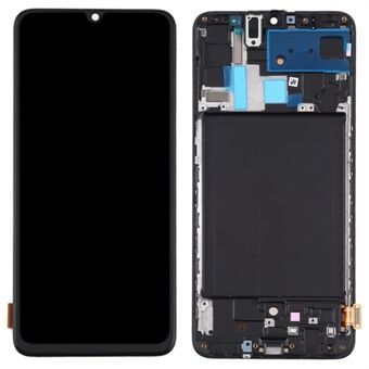 LCD-skærm og digitaliseringssamling + ramme (uden logo) (TFT-udgave, uden fingeraftryksfunktion) til Samsung Galaxy A70 SM-A705 - Sort