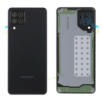 OEM -batterihus med selvklæbende mærkat + kameralinse- Ring til Samsung Galaxy A22 4G (EU-version) A225 - Sort