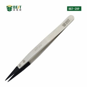 BEST BST-259A rustfrit Steel antistatisk finpunktpincet med udskiftelig spids