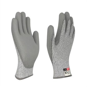 MH-F124 1 par PU-coated HPPE 5-niveau skærefaste handsker Industri Håndbeskyttelse Handsker med fuldfinger