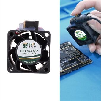 BEST BST-492 Blæser 12V Mini Flow Køleventilator til CUP Chip Circuit Board Glaslim - US Plug