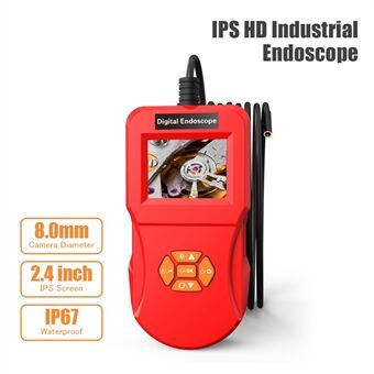 INSKAM127 2,4 tommer IPS Digital Inspection IP67 Vandtæt Endoskop Kamera Diameter 8MM Rigid Line 5M