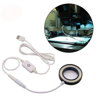 SS-033C 2-in-1 USB Adjustable LED Round Light with UV Oil Smoke DustProof Mirror for Microscope Dustproof