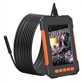 P40 5m Fast Kabel 4,3 tommer Skærm 8mm HD 1080P Håndholdt Industriel Endoskop Borescope Genopladelig Vandtæt 8-LED Inspektionskamera - Orange