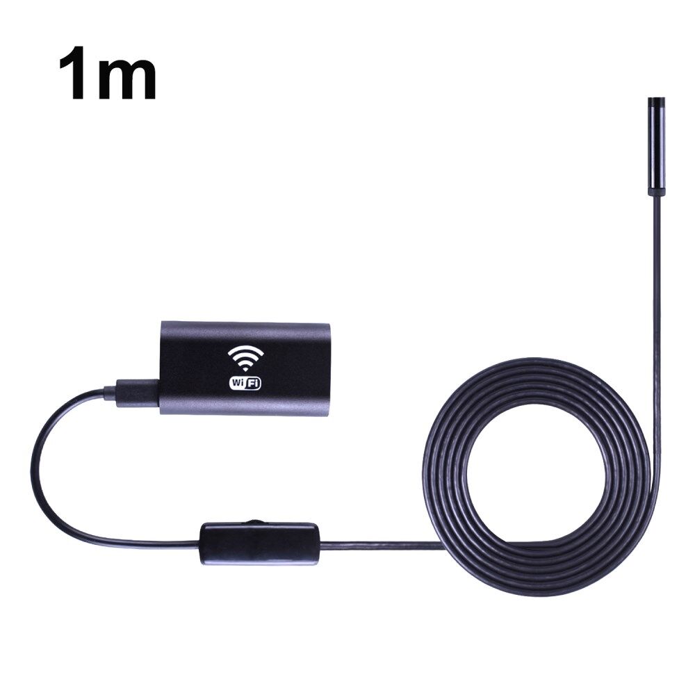 F99 WiFi Endoskop HD Inspektionskamera Trådløst slangekamera med 1M  Halvstivt Kabel