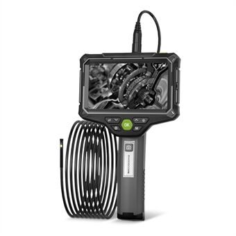 G51 10 m hård tråd 8 mm 3 linse 5-tommer skærm Endoskop Vandtæt LED-lys HD industrielt boreskop rørinspektionskamera