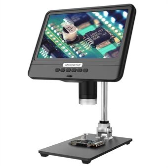 ANDONSTAR AD208 8,5 tommer LCD-skærm 5X-1200X digitalt mikroskop justerbart mikroskop til reparation (batteri inkluderet)