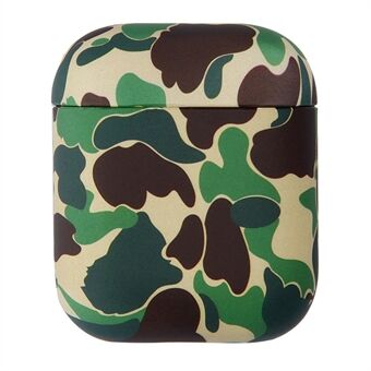 Camouflagemønster PU-læder + PC-beskyttelsesetui til Apple AirPods med opladningsetui (2019)